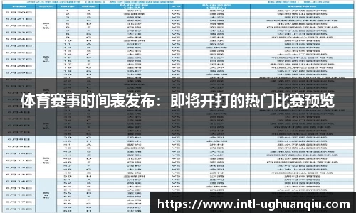 体育赛事时间表发布：即将开打的热门比赛预览
